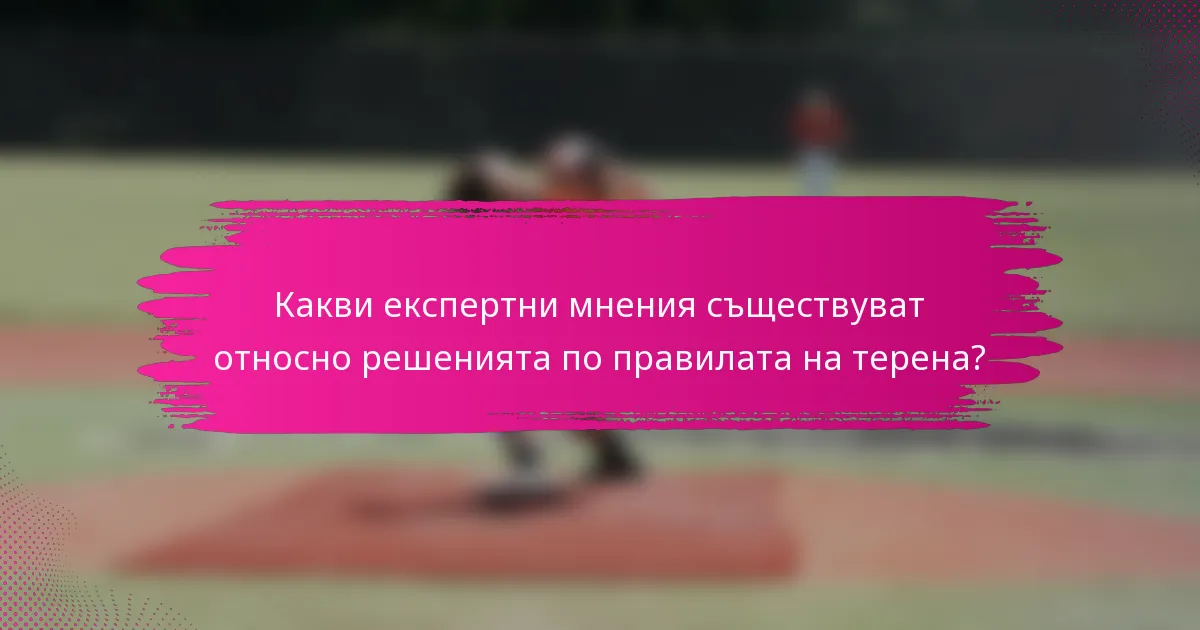 Какви експертни мнения съществуват относно решенията по правилата на терена?