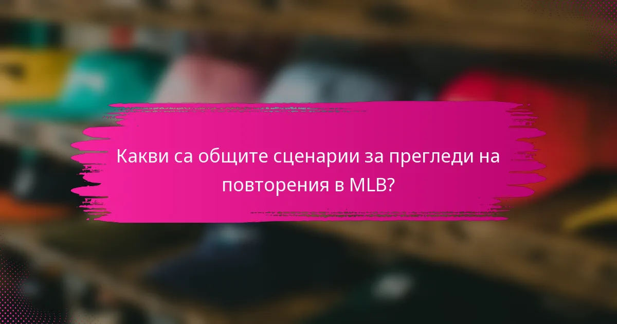 Какви са общите сценарии за прегледи на повторения в MLB?