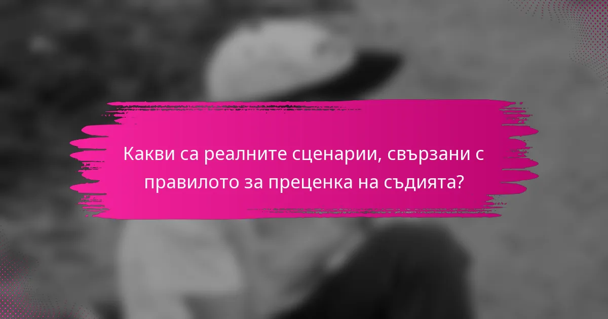 Какви са реалните сценарии, свързани с правилото за преценка на съдията?