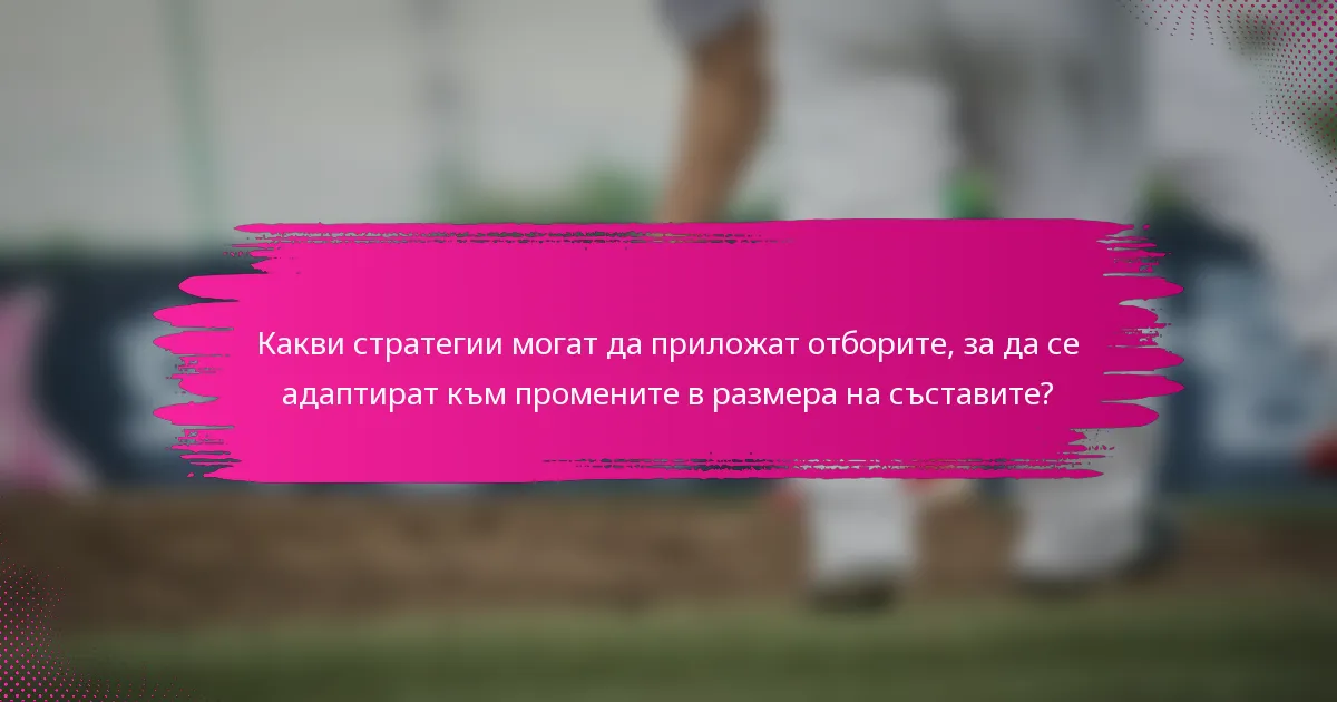 Какви стратегии могат да приложат отборите, за да се адаптират към промените в размера на съставите?